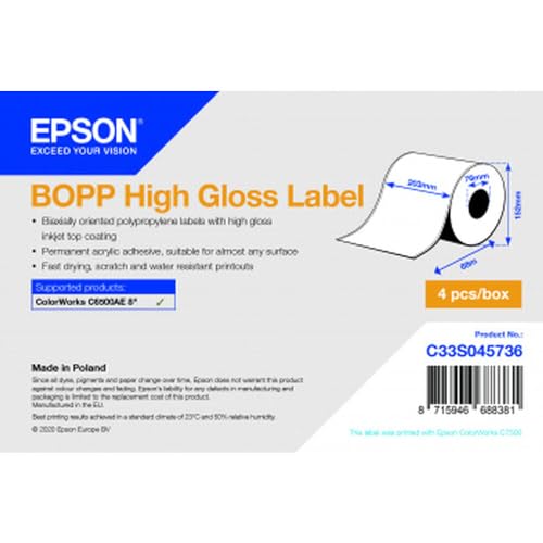 Bopp High Gloss Labelcontinuous Roll 203Mmx68M
