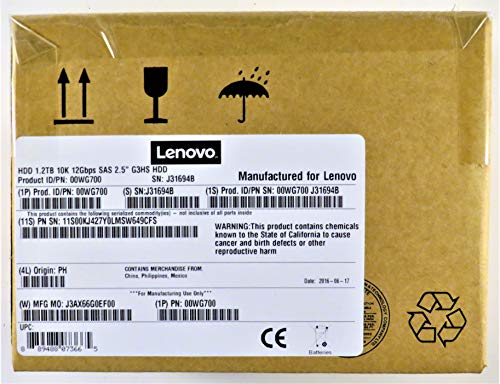 Lenovo 1.2Tb 2.5In 12Gbps 10K Sas **New Retail**, 00Wg701 (**New Retail**)