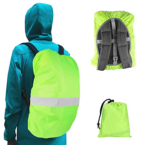Jahemu Coprizaino Verde Parapioggia Per Zaino Impermeabile Outdoor Zaino Parapioggia Reflective Copri Zaino Per Pioggia, (45L)