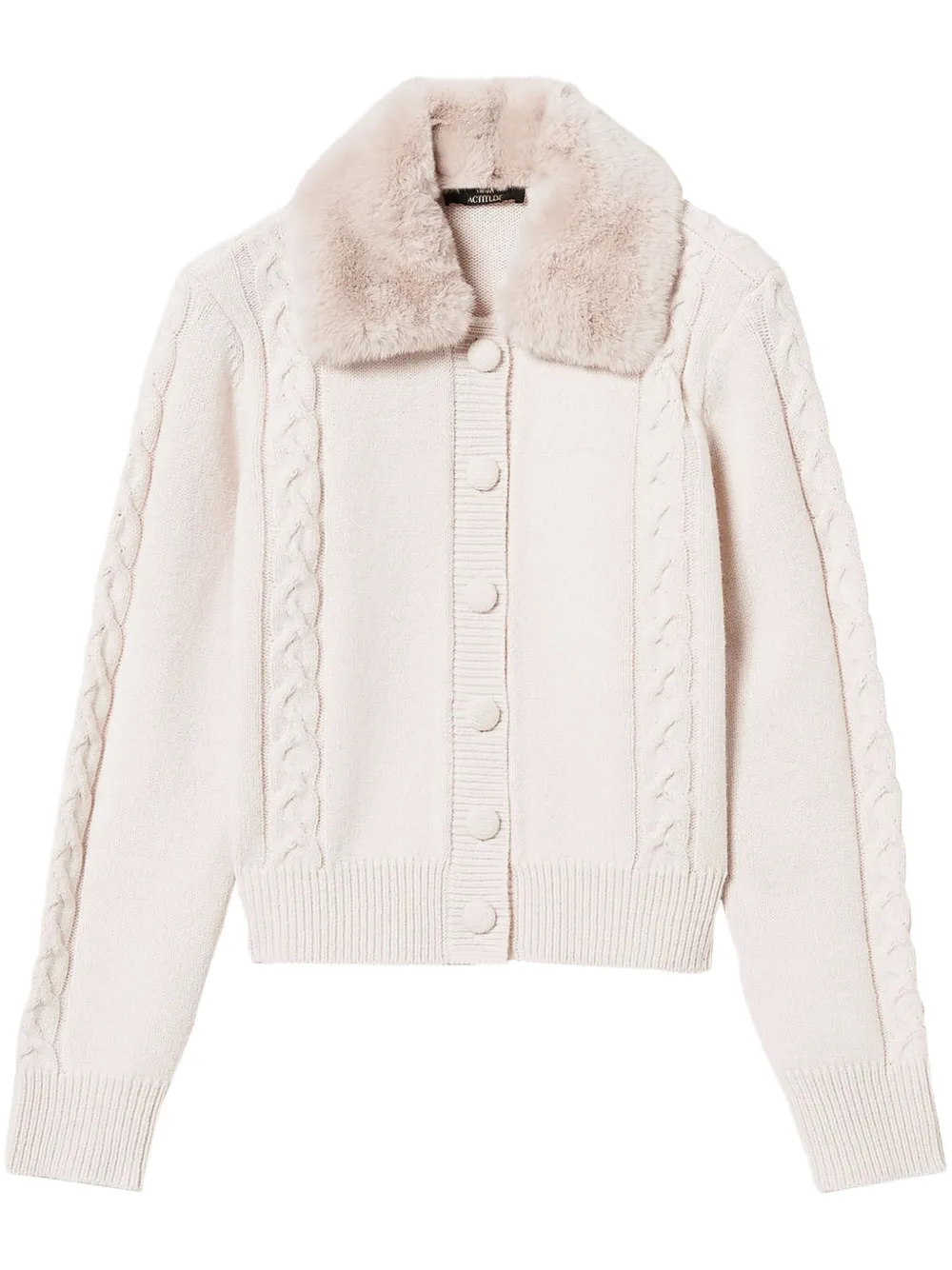 TWINSET faux-fur collar cardigan - Rosa