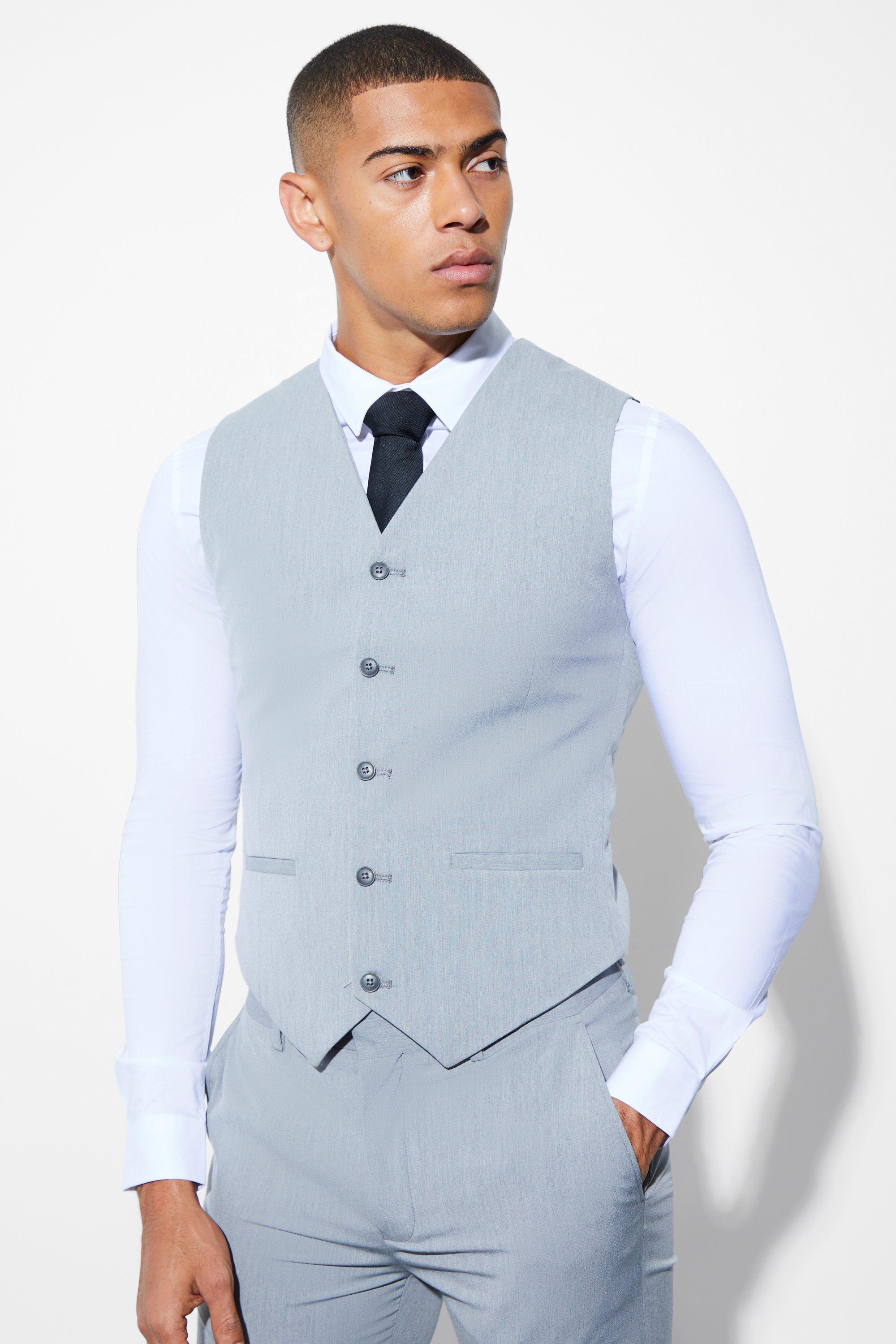 Gilet Skinny Fit, Grigio