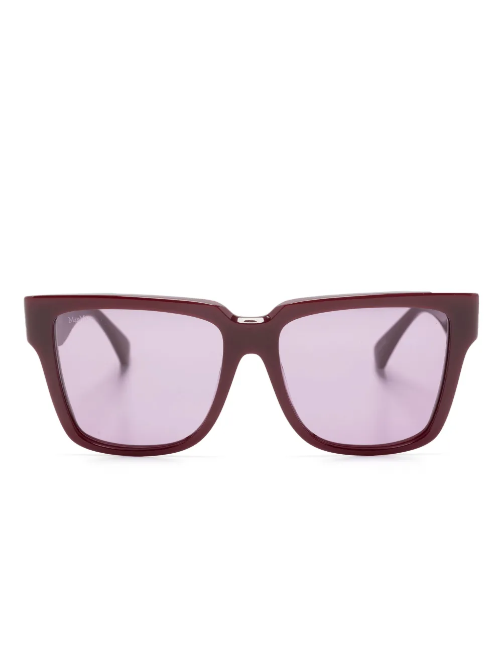 Max Mara Eyewear Occhiali da sole squadrati con logo inciso - Rosso