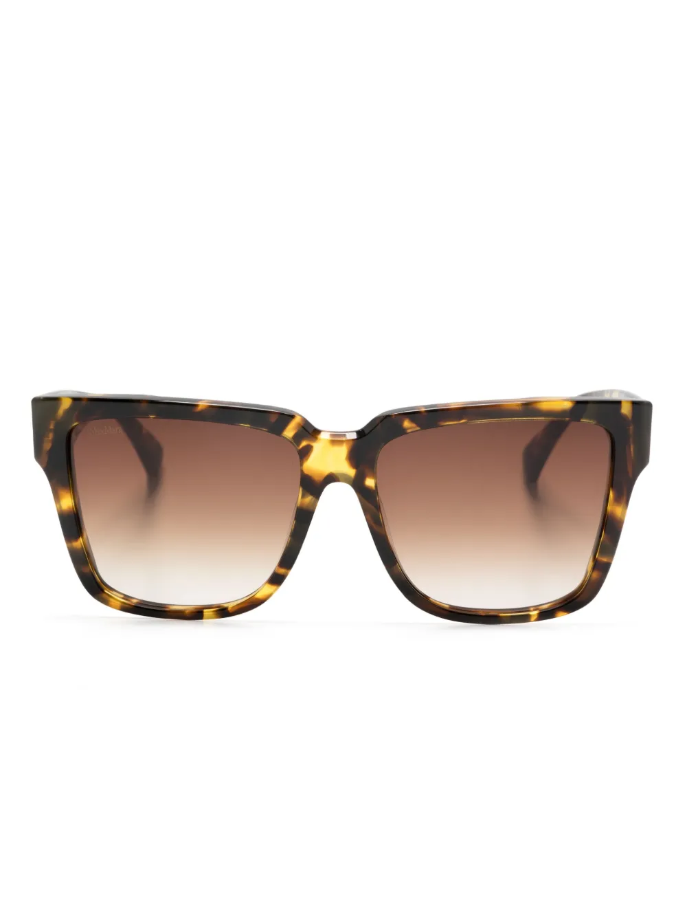 Max Mara Eyewear Occhiali da sole squadrati con effetto tartarugato - Marrone