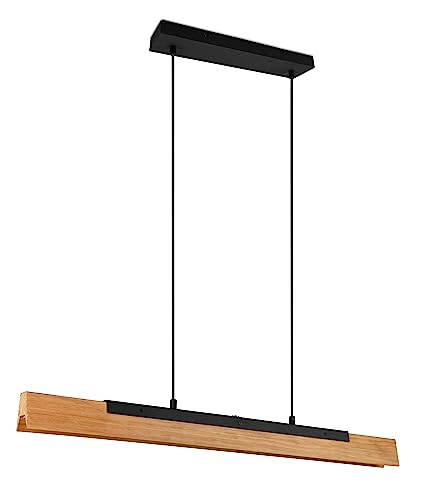 Trio, Sospensione, Kerala Incl. 1 X Led,Smd,25,0 Watt,3000 K,3000 Lm. Plastica, Bianco, Corpo: Metallo, Nero Opaco L:90,0 Cm, L:8,0 Cm, H:150,0 Cm Int