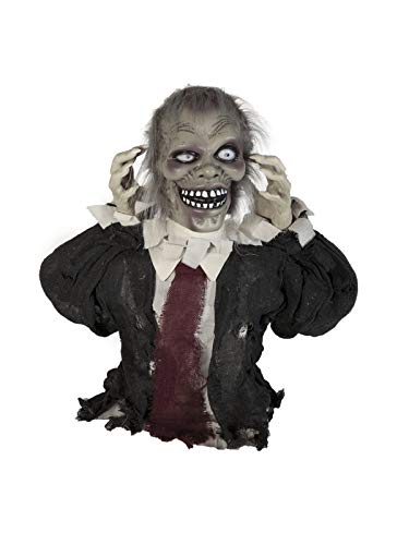 Europalms Halloween Zombie Theo, 67 Cm | Parte Superiore Animata Zombie Con Effetti Di Luce, Suono E Movimento