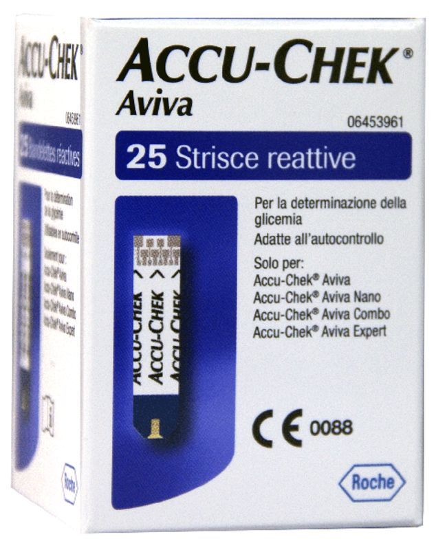 25 strisce reattive per Accu Chek Aviva