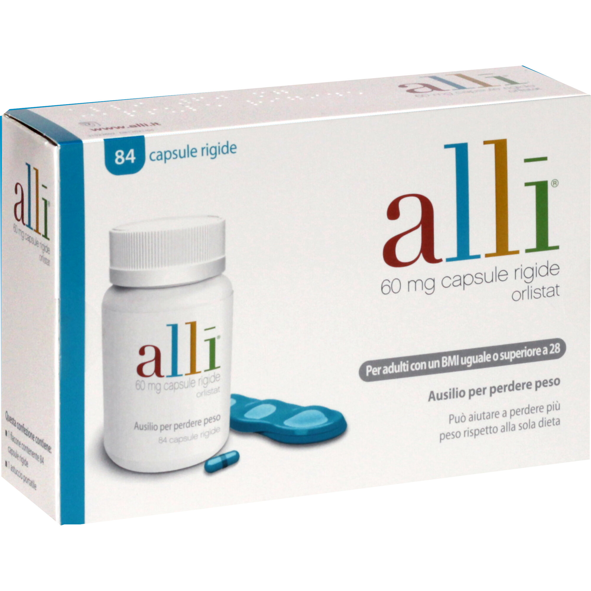 Alli Aiuto per Perdere Peso E Dimagrire Orlistat Adulti 84 Capsule