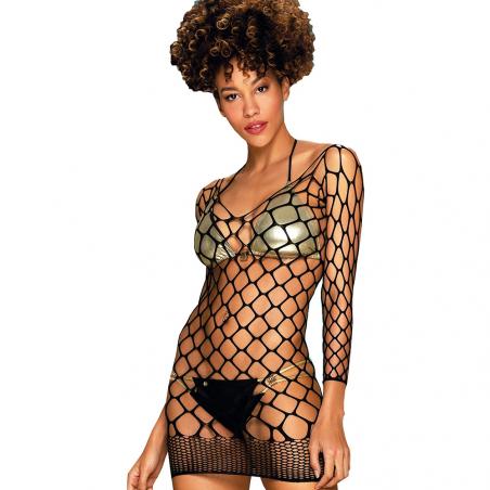 Obsessive Robe résille D606 Noir Taille unique