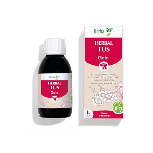 Herbalgem - Sciroppo Herbaltus - Gola - Comfort Delle Vie Respiratorie - Arricchito Con Gemme - Ricetta Tradizionale - Certificato Bio - 150 Ml