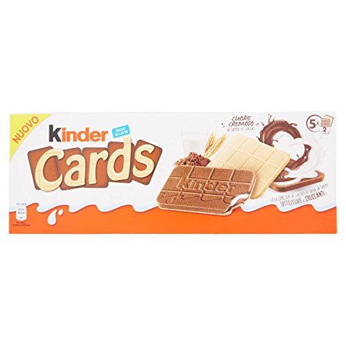 Kinder Cards - Biscotto Ripieno Al Latte E Cacao - 10 Confezioni Da 128G [1,28 Kg]