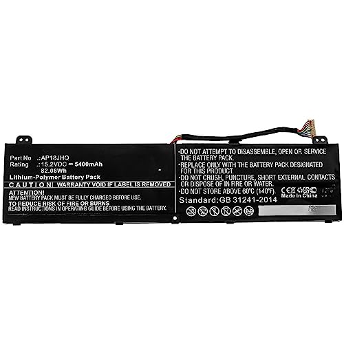 Coreparts Laptop Battery For Acer 82.08Wh Li-Polymer 15.2V, Acp500Nb Ap18Jhq, Kt.00408.001 (82.08Wh Li-Polymer 15.2V 5400Mah For Acer Conceptd 7 Cn715