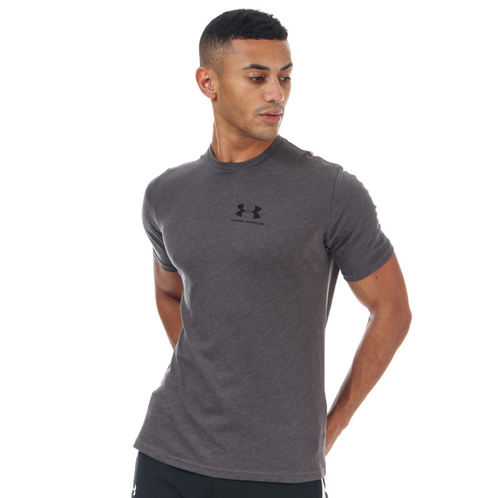 Men's Under Armour Sportstyle Left Chest Short Sleeve T-Shirt in Grey