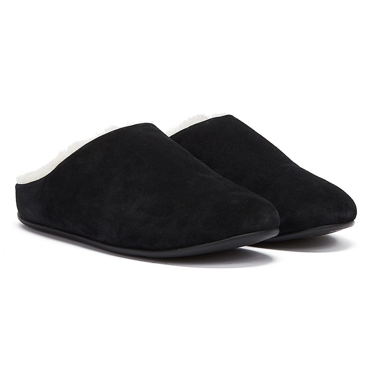 Women's Fit Flop Chrissie Shearling Slippers in Black