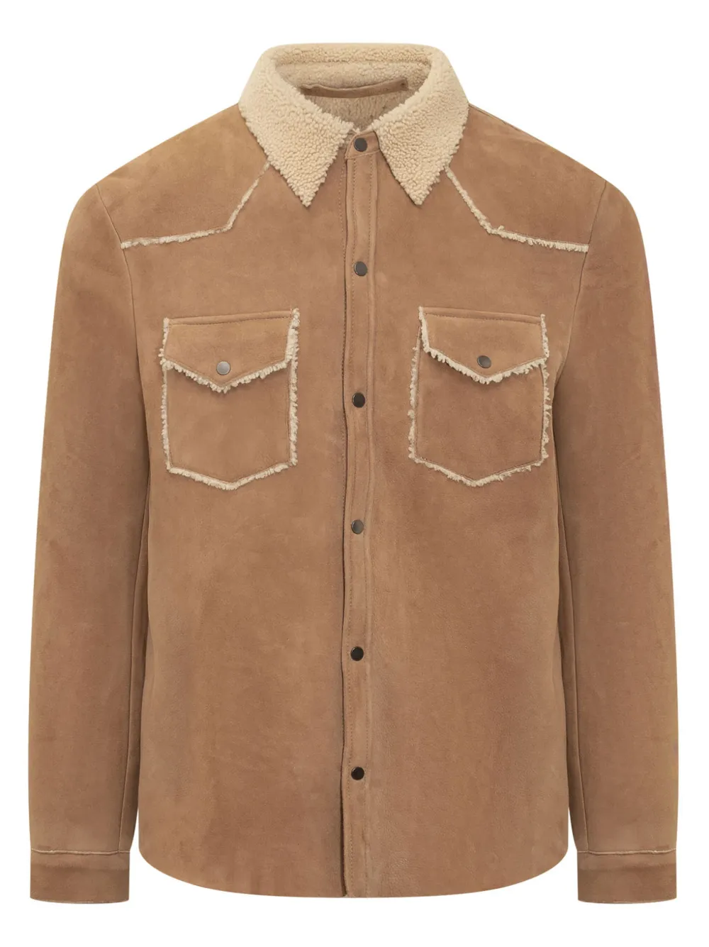 Salvatore Santoro shearling leather jacket - Marrone
