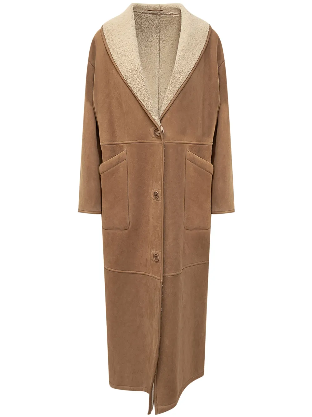Salvatore Santoro shearling leather coat - Marrone