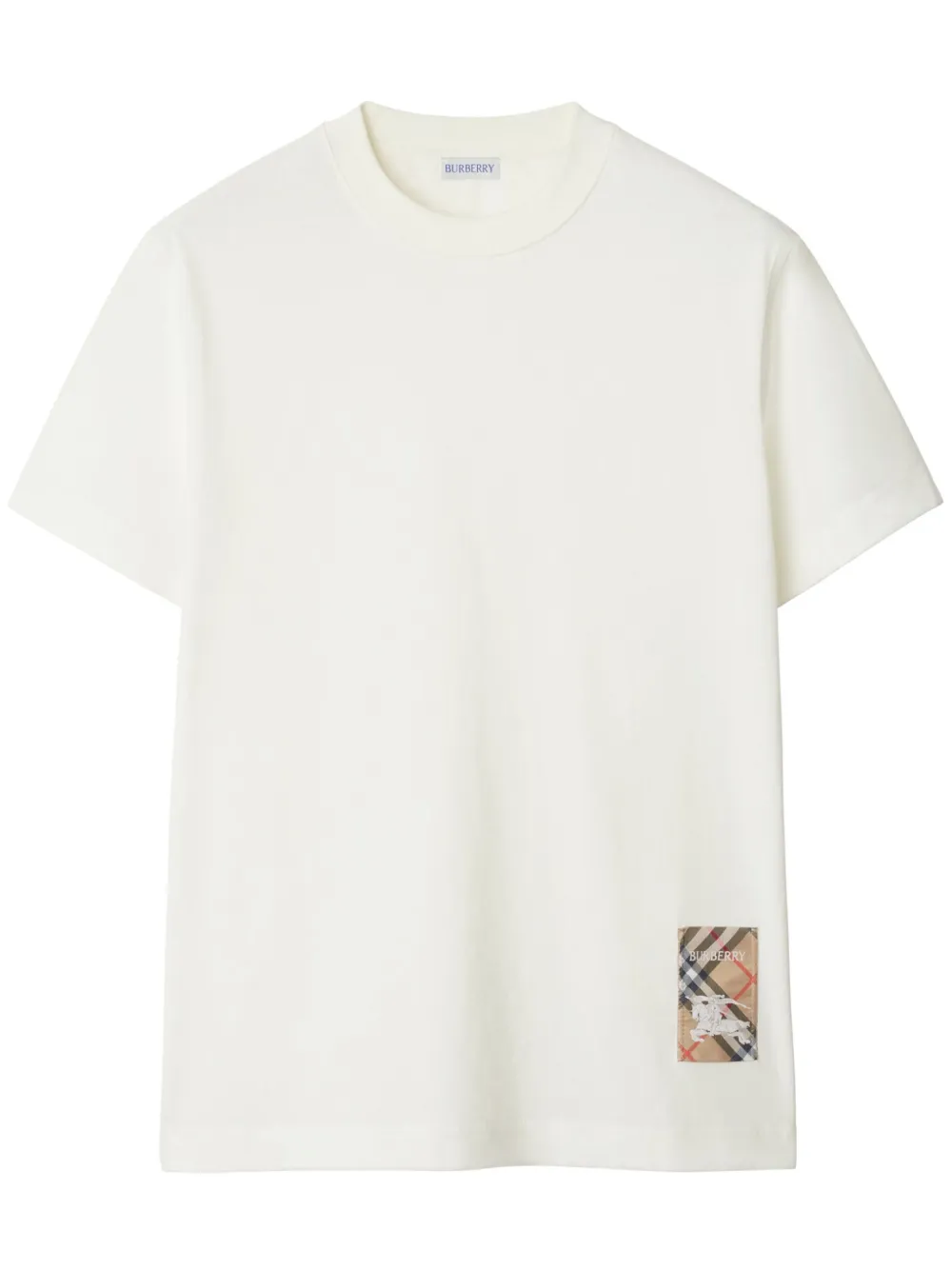 Burberry check-patch cotton T-shirt - Bianco