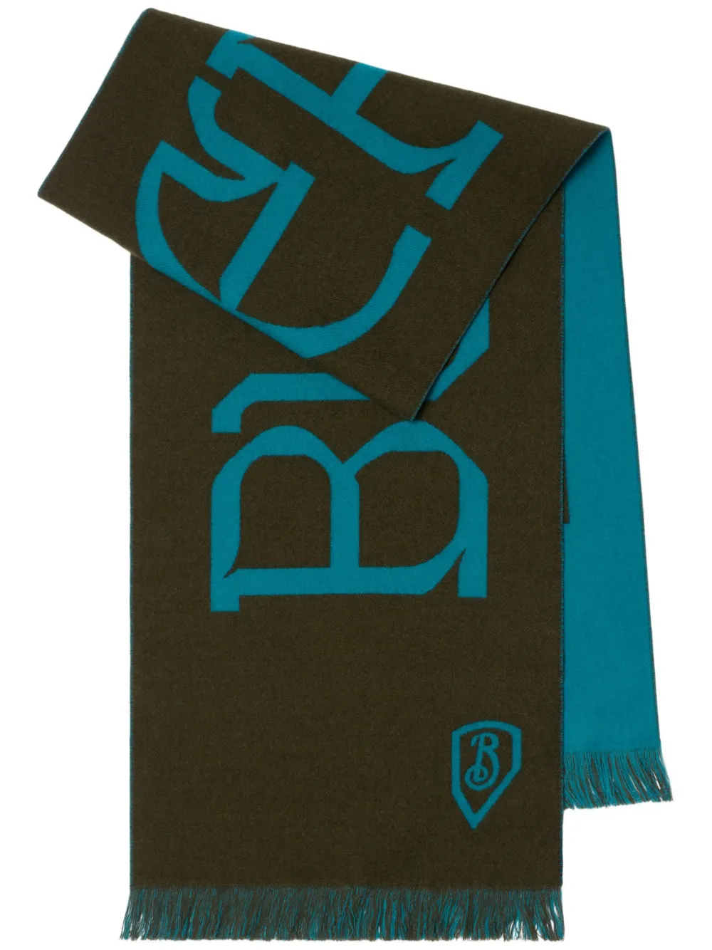 Burberry logo wool scarf - Marrone