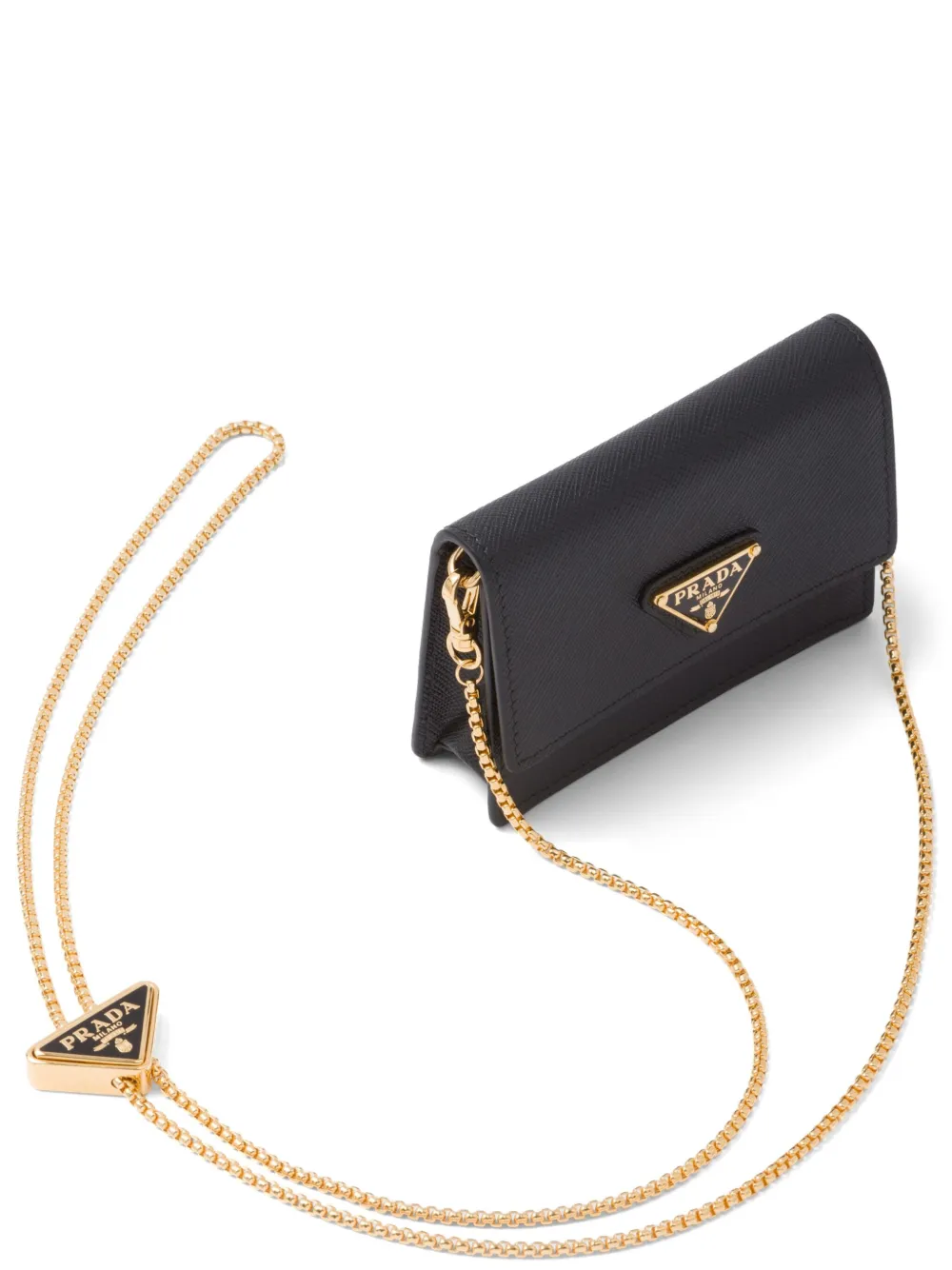Prada enamel triangle logo wallet-on-chain - Nero