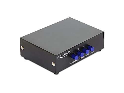 Delock 87637 Conmutador Bidireccional Manual De Audio/Vídeo De 4 Puertos