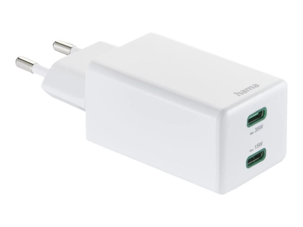 Hama Power adapter 35 Watt 3 A PD, QC 2.0, QC 3.0 2 output connectors 00201694