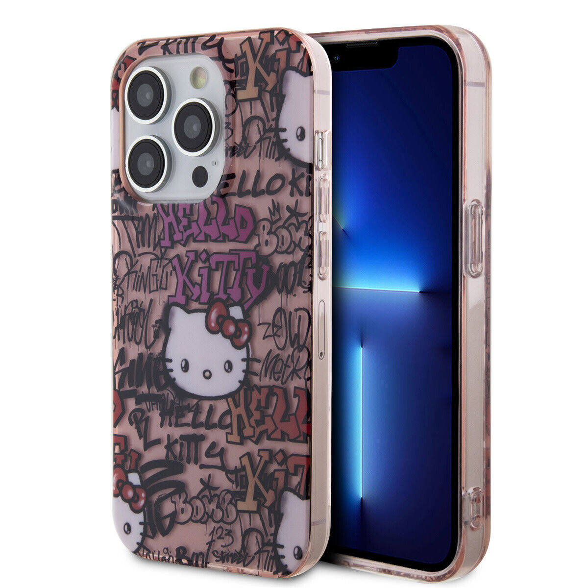 Custodia graffiti in TPU per iPhone 14 Pro - rosa