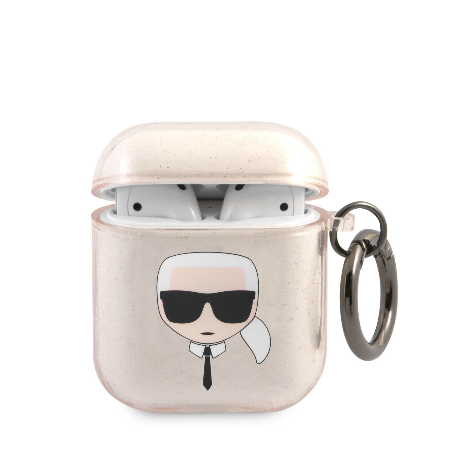 Custodia glitter Karl per AirPods/AirPods 2 - oro