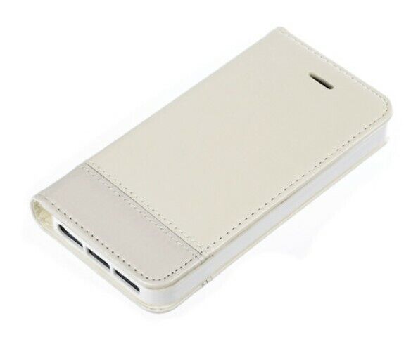 Wallet Folio Case, cover a libro - Apple iPhone 5 / 5s / SE - Bianco Custodia