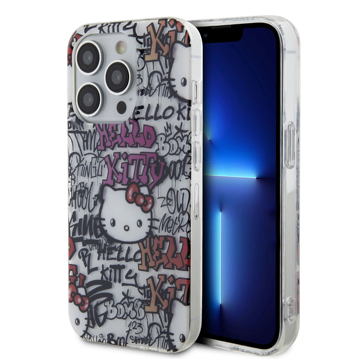 Custodia graffiti in TPU per iPhone 15 Pro - bianco