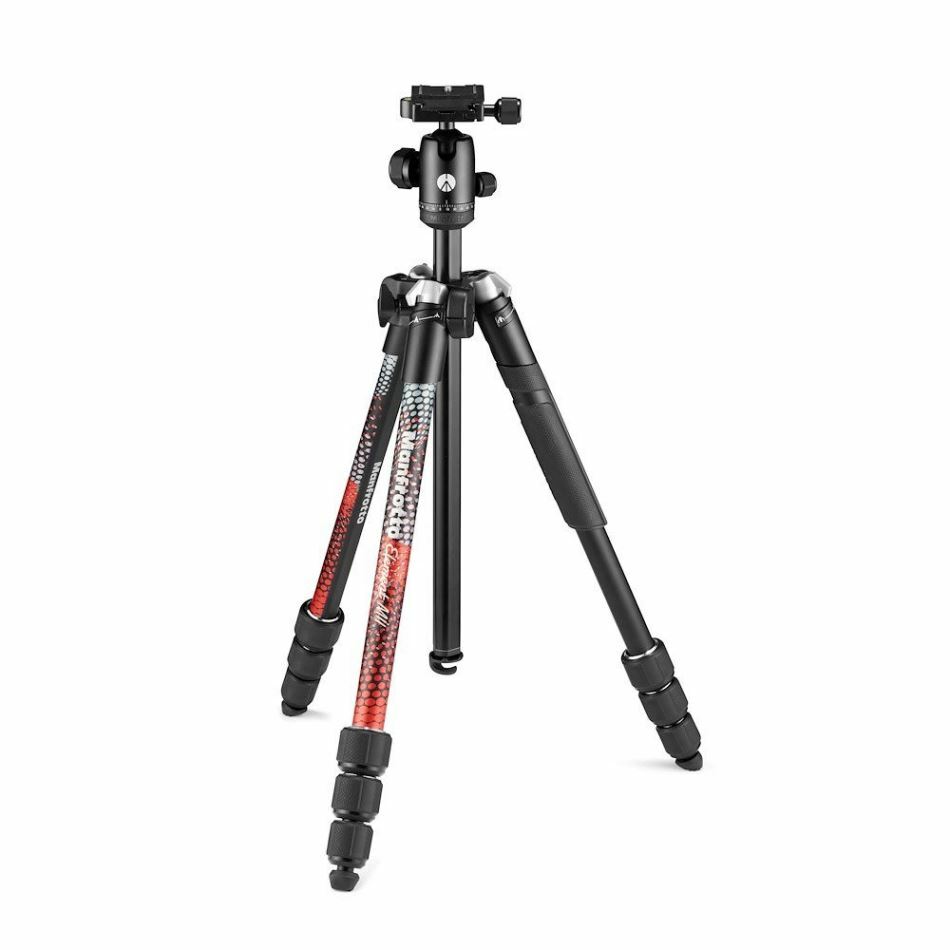 Manfrotto Treppiedi MKELMII4RD-BH  Cavalletto Element MII Rosso in alluminio con