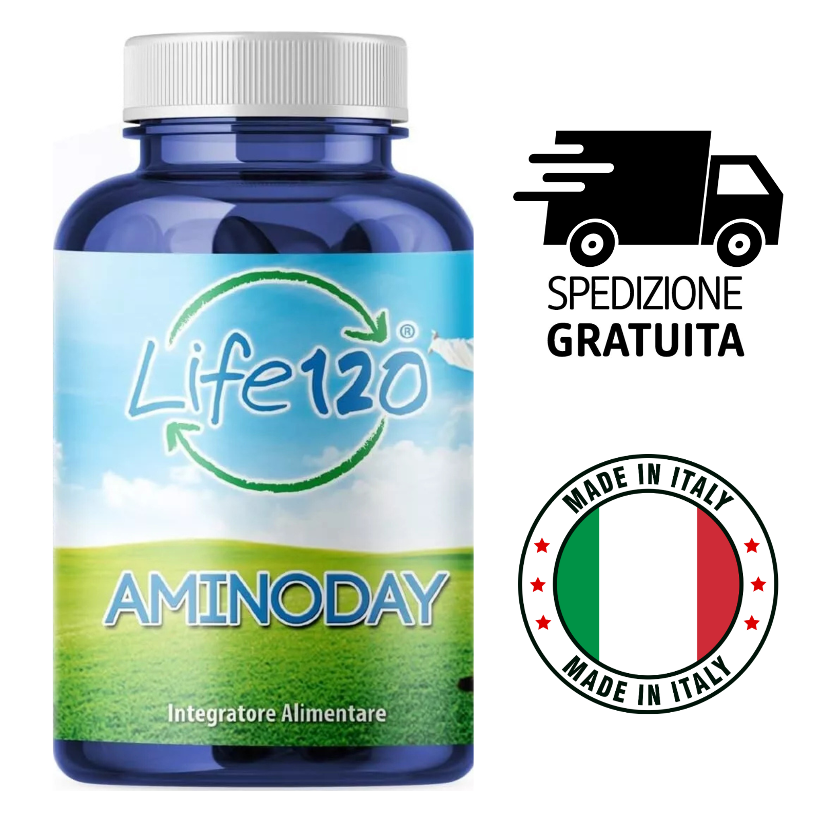 Life 120 | Aminoday Integratore Alimentare a Base di Aminoacidi | 90 Compresse