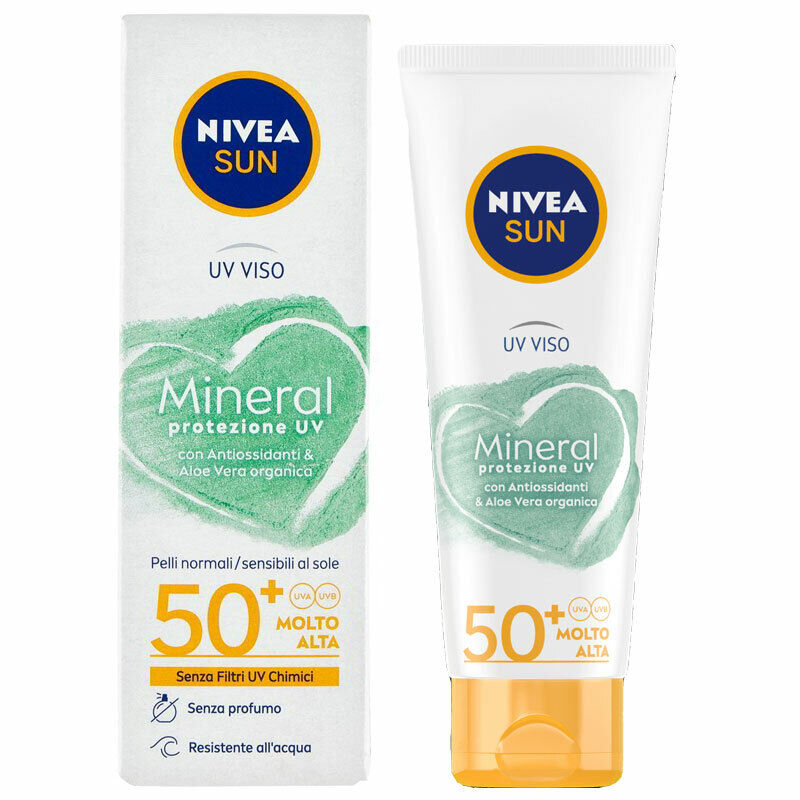 NIVEA SUN MINERAL CREMA VISO protez. solare UV 50+ molto alta pelli sensib. 50ml