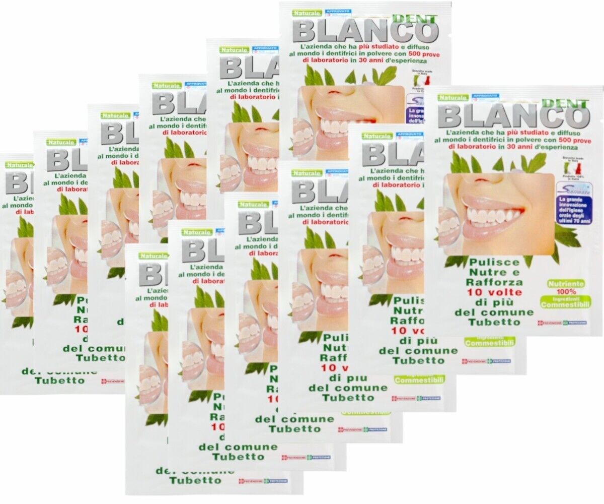 Blanco Dent Dentifricio in Polvere Naturale sbiancante 10 Ricariche Blancodent