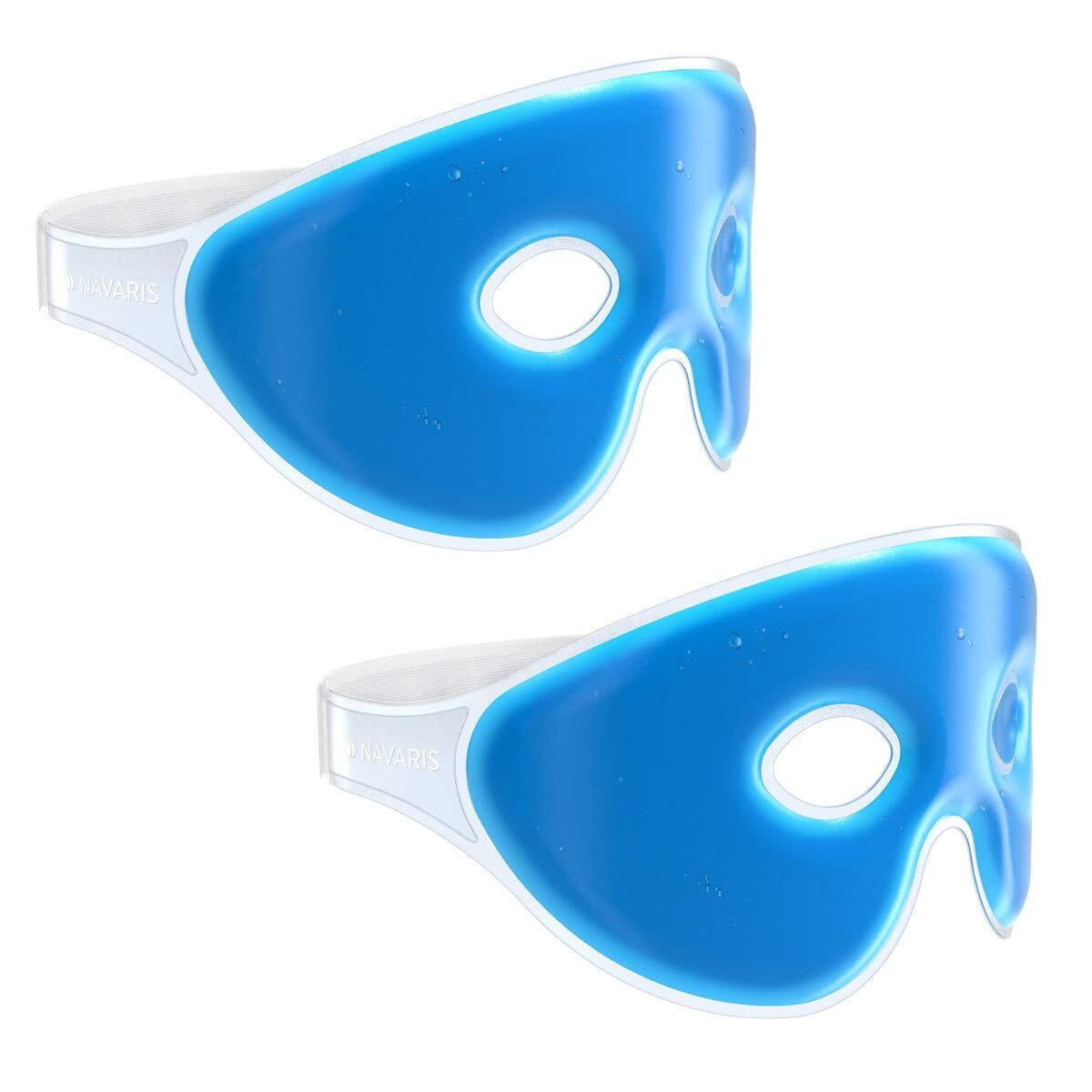 Navaris 2x Mascherina Refrigerante Occhi Termo  Maschera Regolabile Donna Uomo