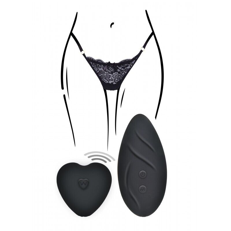 Slip Con Telecomando Stimolatore Wireless Nero Vibratore Vaginale Indossabile