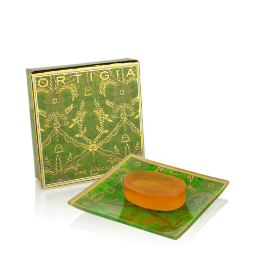Lime di Sicilia Glass Plate and Soap 40gr -  Ortigia Sicilia