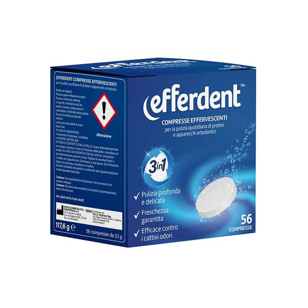 Incos Efferdent Pulizia Protesi e Apparecchi, 56 Compresse Effervescenti