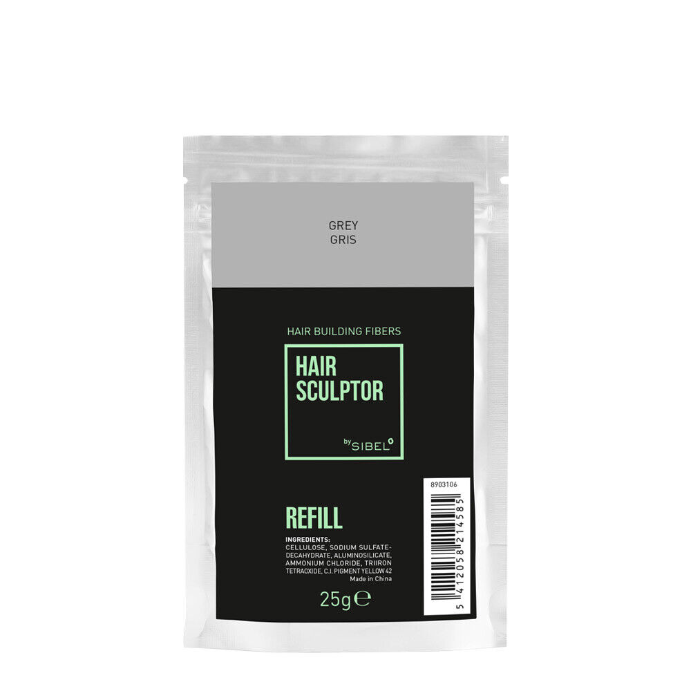 Sibel Hair Sculptor Hair Building Fibers Grey Refill 25gr  - ricarica fibre