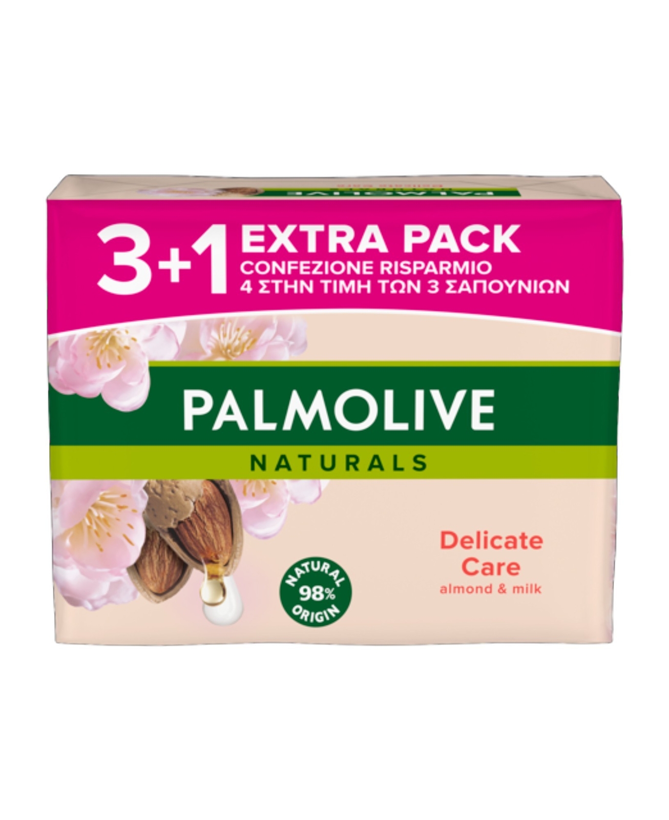 SAPONETTE PALMOLIVE LATTE DI MANDORLA  DELICATE CARE- PEZZI 3 ( 9 SAPONETTE)