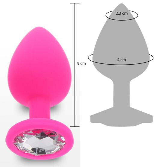 Plug anale maxi in silicone con pietra big butt dilatatore grande indossabile