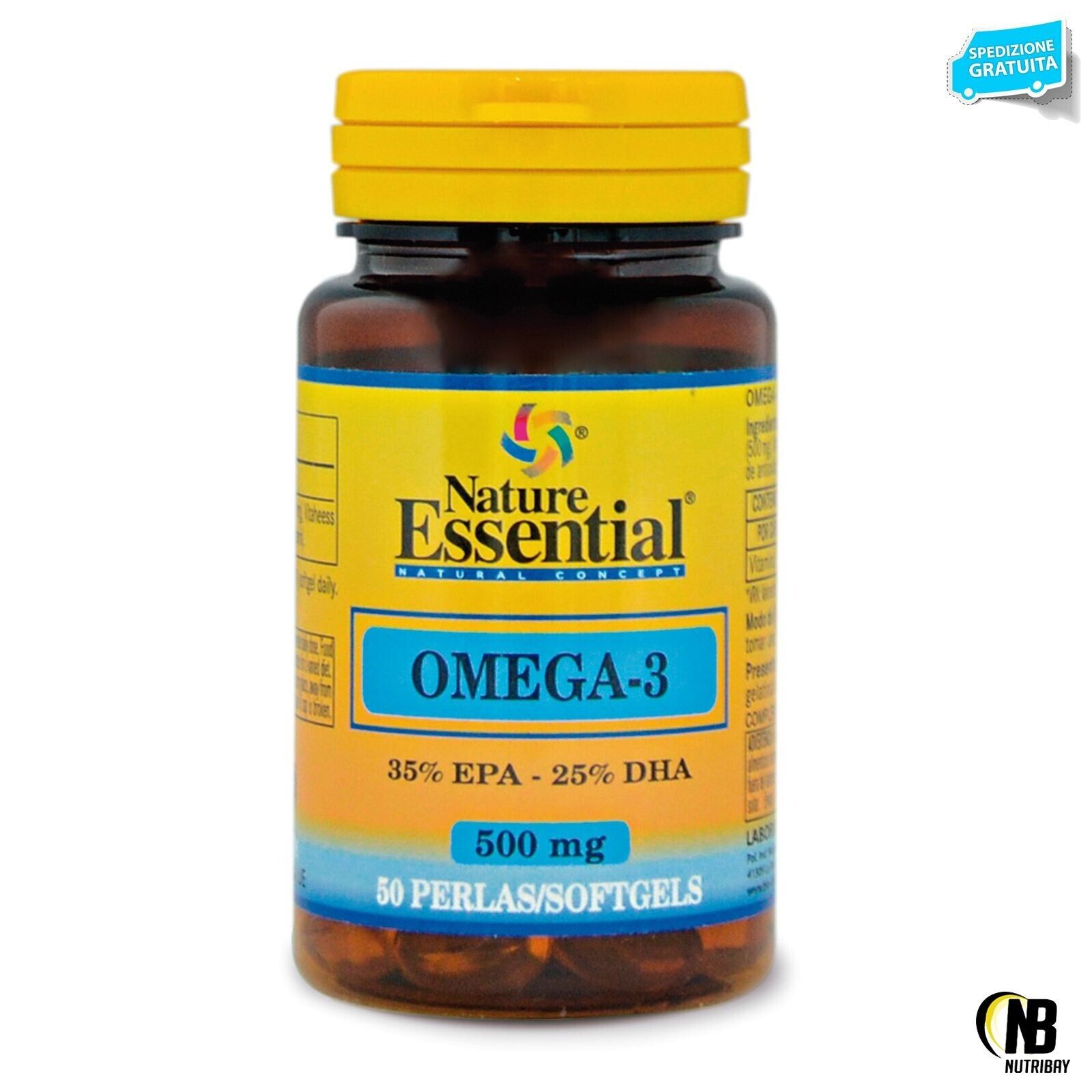 NATURE ESSENTIAL OMEGA 3 500 mg - 50 caps integratore di OLIO DI PESCE EPA DHA