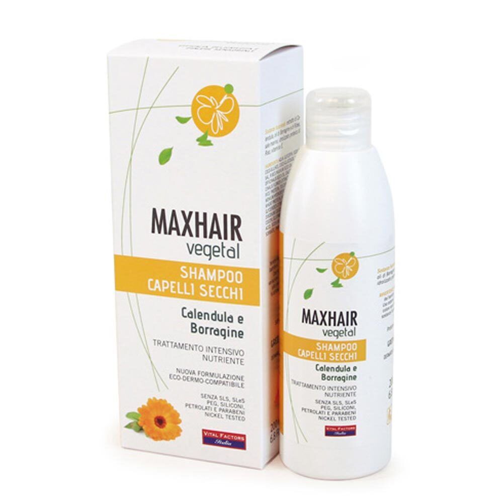 Vital Factors Max Hair Vegetal - Shampoo per Capelli secchi, 200ml