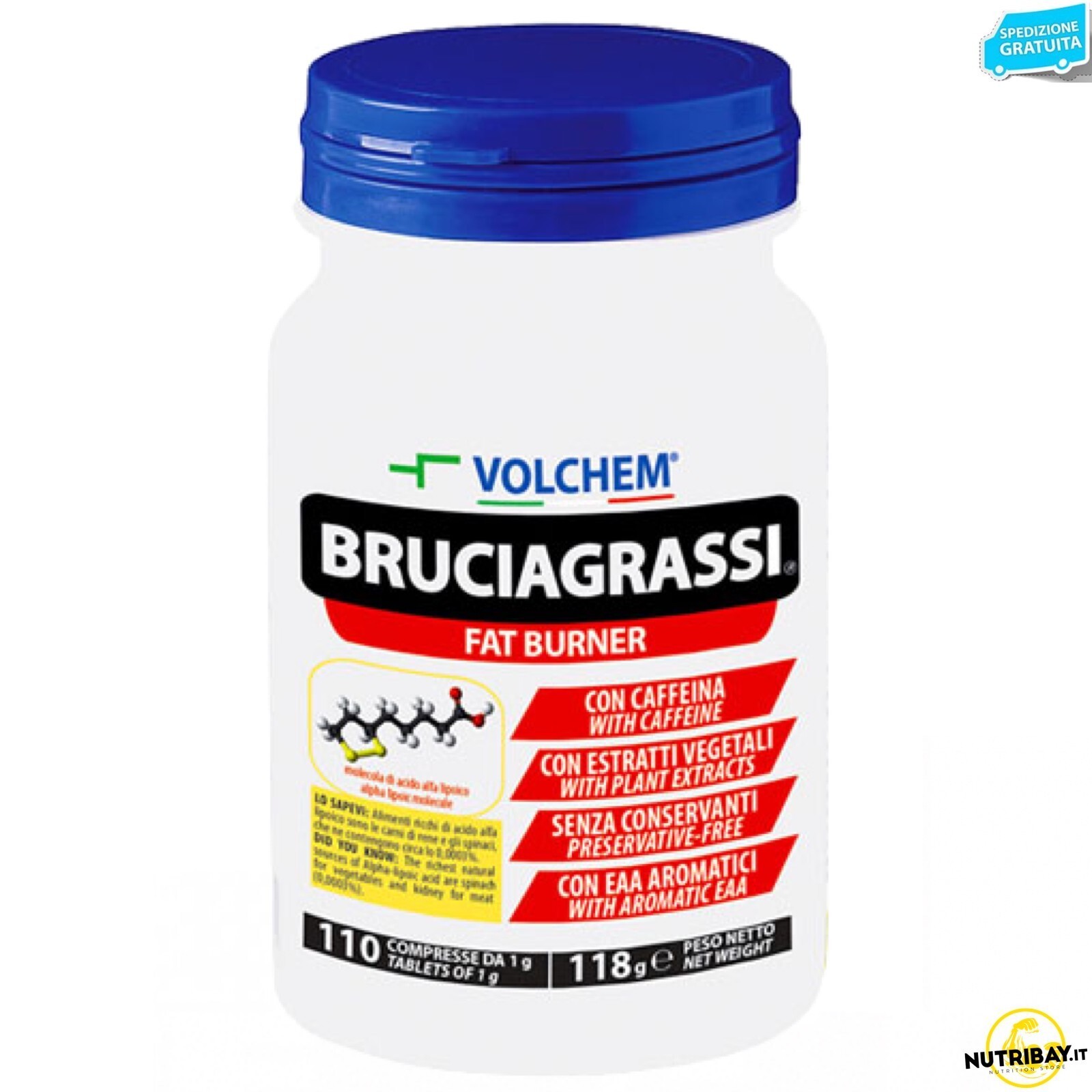 Volchem Bruciagrassi - 110 cpr Potente termogenico naturale