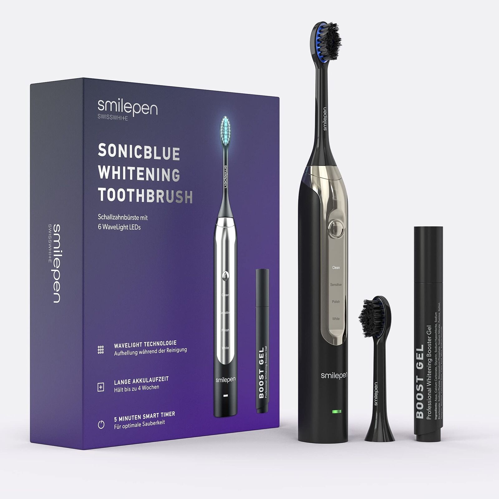 SMILEPEN Sonicblue Wavelight Sbiancamento Sonic Spazzolino (d7w)