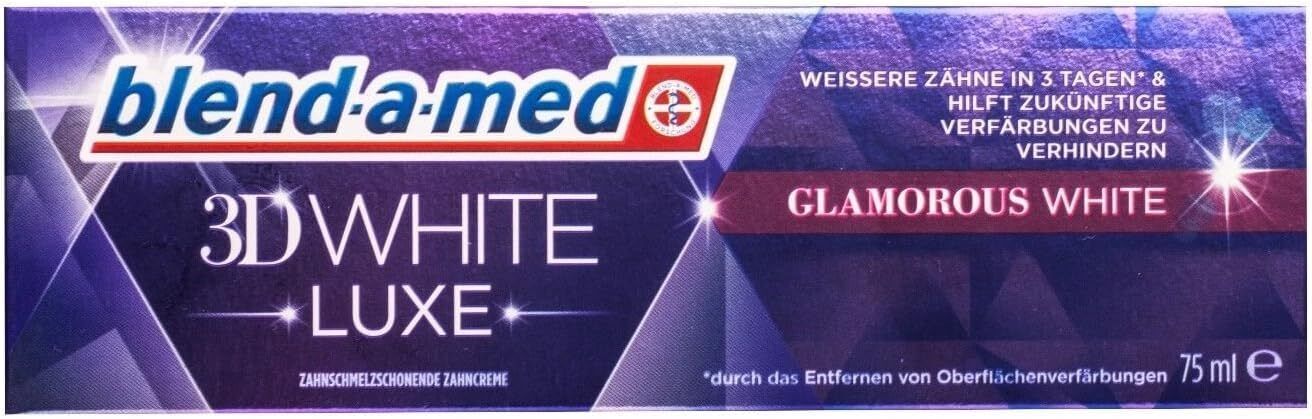5 x blend-a-med 3DWhite Luxe Glamorous WHITE dentifricio 75 ml (J2A)