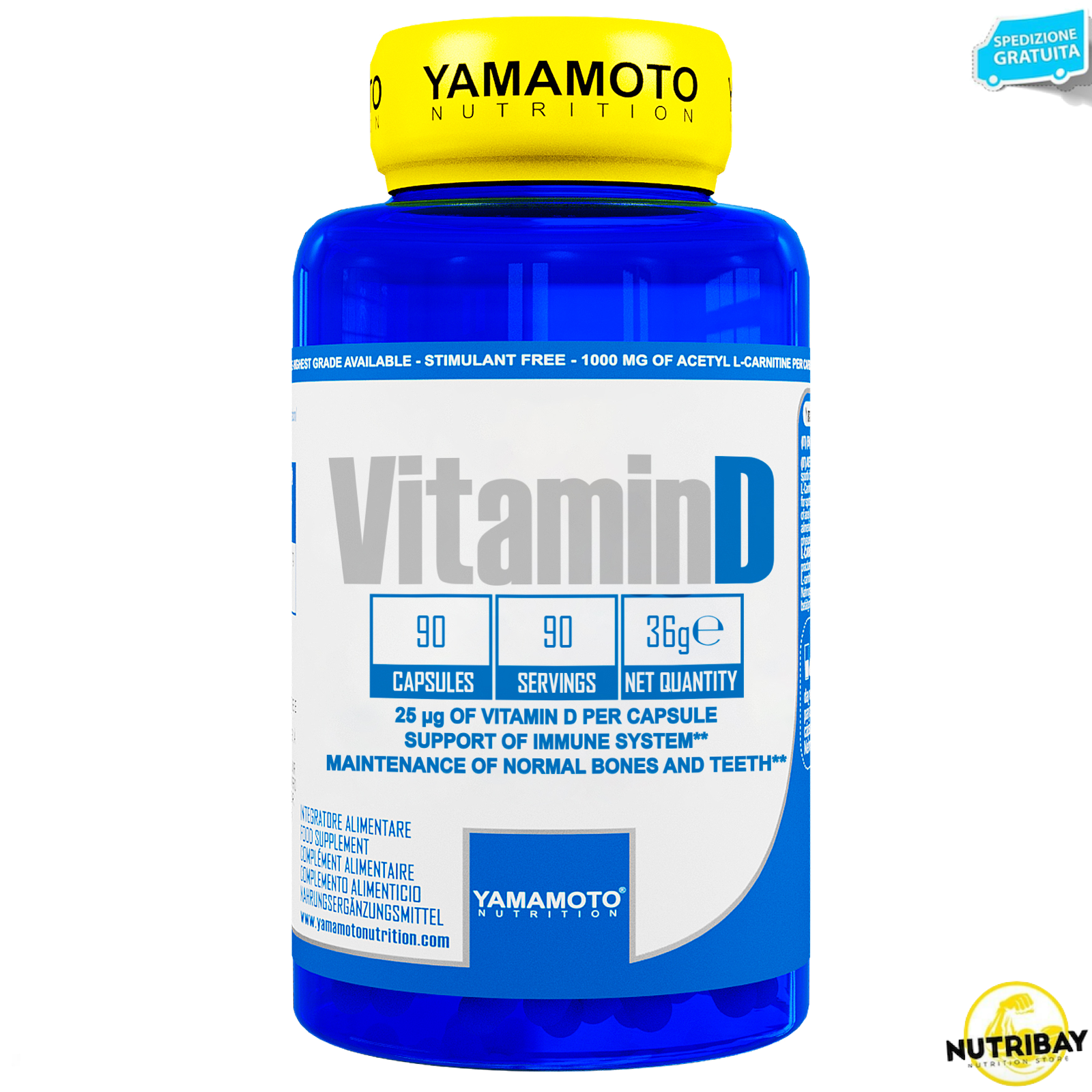 Vitamin D di YAMAMOTO NUTRITION - 90 caps Vitamina D alto dosaggio