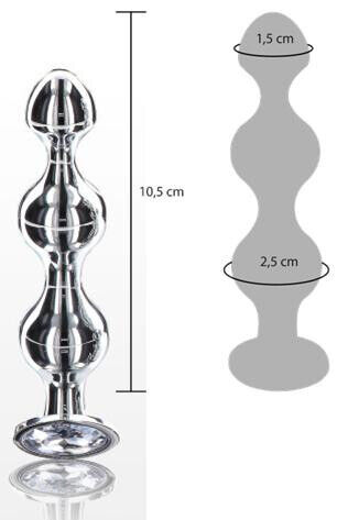 Plug anal beads in metallo con pietra mini dilatatore a sfere piccolo dildo sex