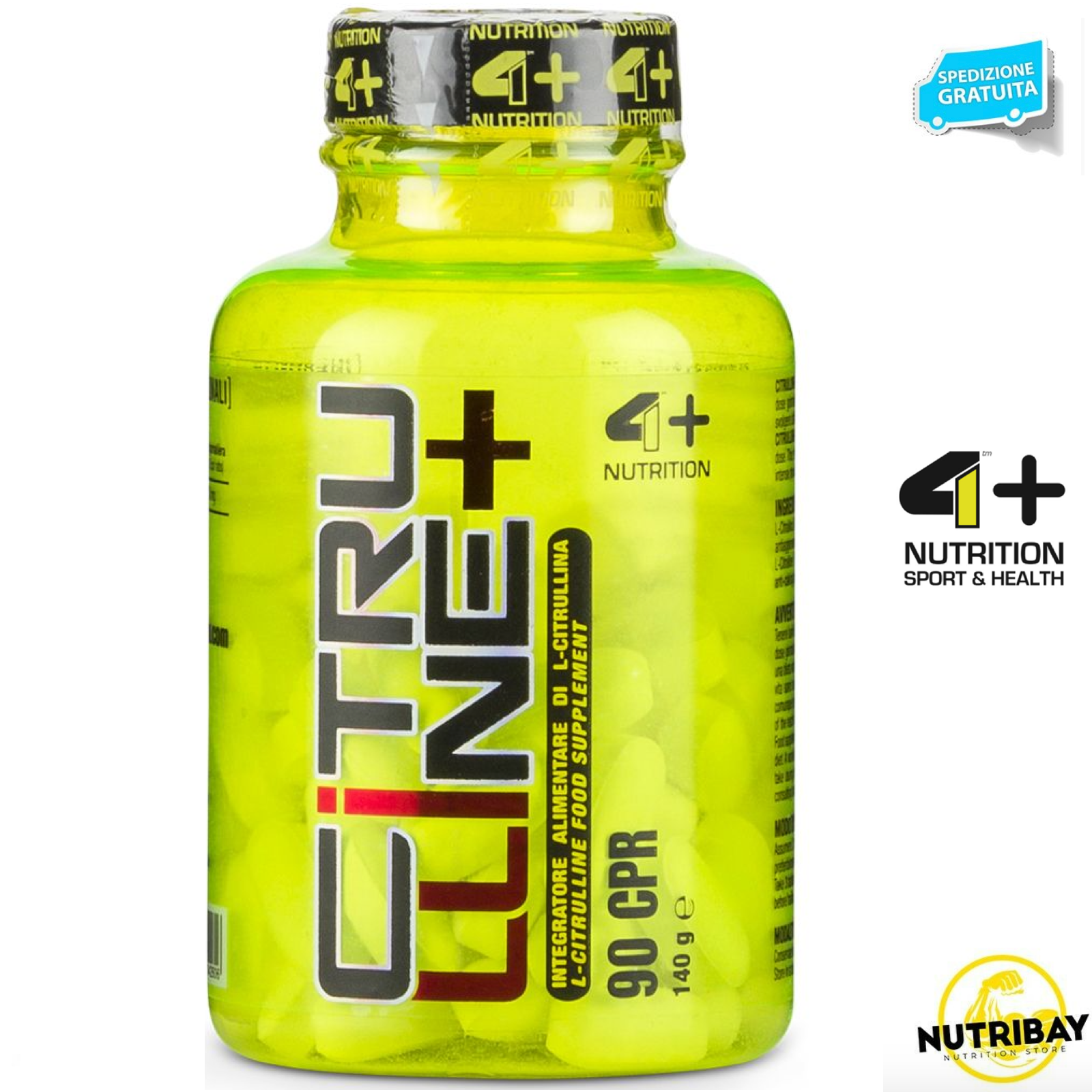 4+ Nutrition Citrulline+ 90 cpr Integratore di Citrullina Malato pre allenamento