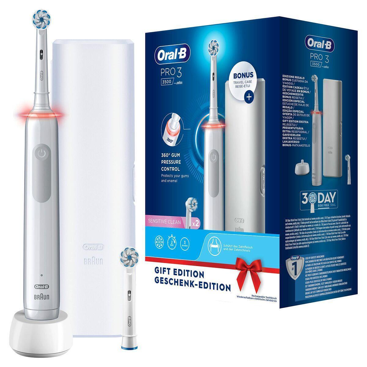 Oral-B Pro 3 3500 White elektrische ZahnbÃ¼rste mit Reiseetui