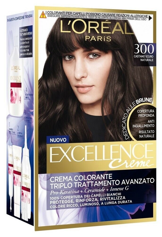 L'OREAL EXCELLENCE CREMA COLORANTE TRIPLO TRATT. AVANZATO N° 300 CAST SCURO NATU