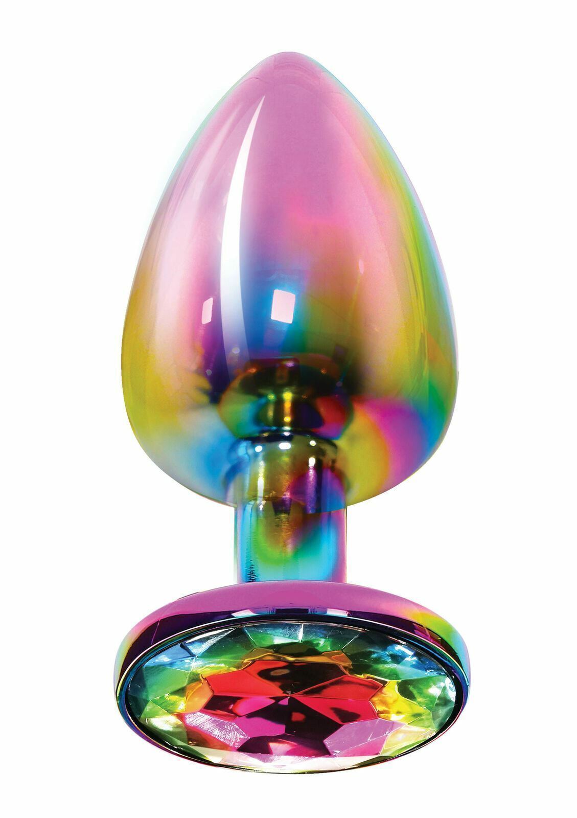 Plug anale grande dilatatore butt in metallo con pietra maxi dildo fallo liscio